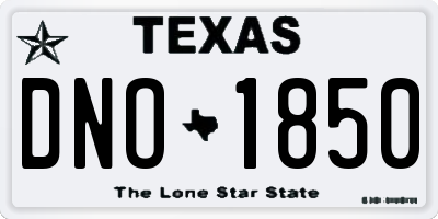 TX license plate DNO1850