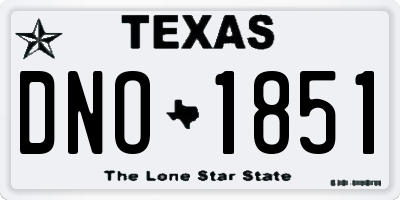 TX license plate DNO1851