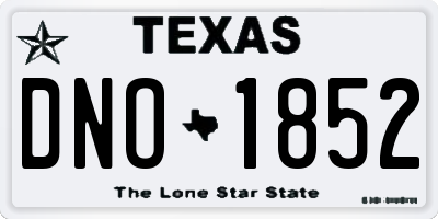TX license plate DNO1852