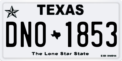 TX license plate DNO1853