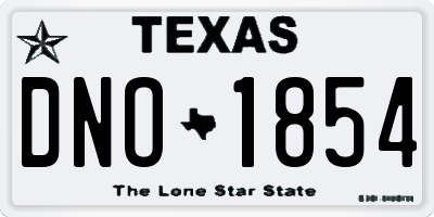 TX license plate DNO1854