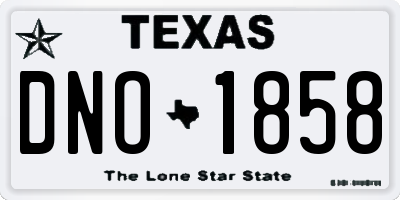 TX license plate DNO1858