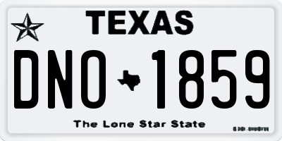 TX license plate DNO1859