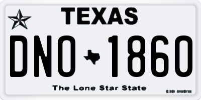 TX license plate DNO1860