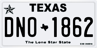 TX license plate DNO1862