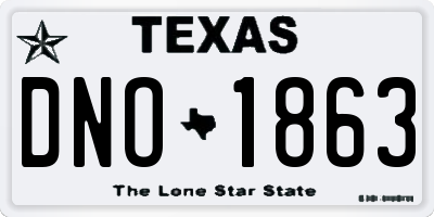 TX license plate DNO1863