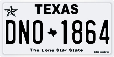 TX license plate DNO1864