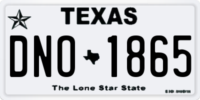 TX license plate DNO1865