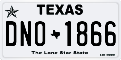 TX license plate DNO1866