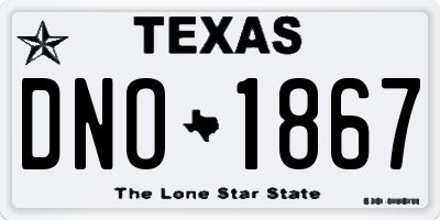 TX license plate DNO1867