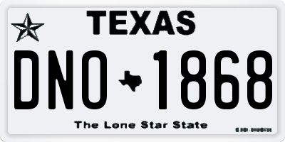 TX license plate DNO1868