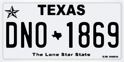 TX license plate DNO1869