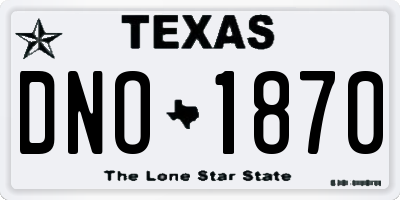 TX license plate DNO1870