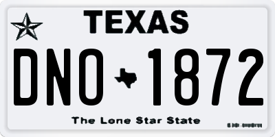 TX license plate DNO1872