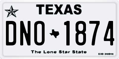 TX license plate DNO1874