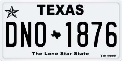TX license plate DNO1876