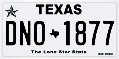 TX license plate DNO1877