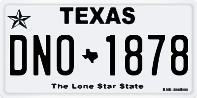TX license plate DNO1878