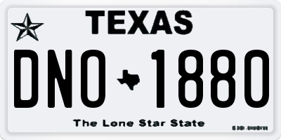 TX license plate DNO1880