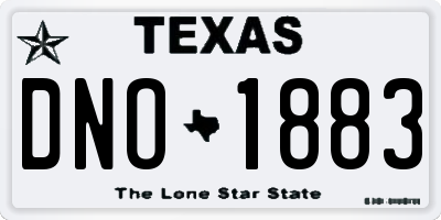 TX license plate DNO1883