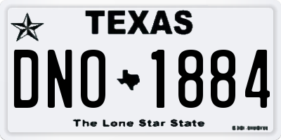 TX license plate DNO1884