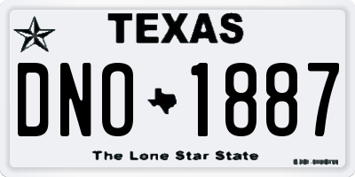 TX license plate DNO1887