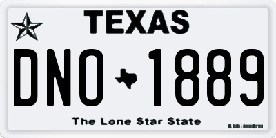 TX license plate DNO1889