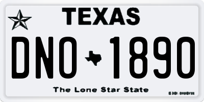 TX license plate DNO1890