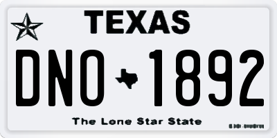 TX license plate DNO1892