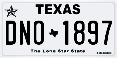TX license plate DNO1897