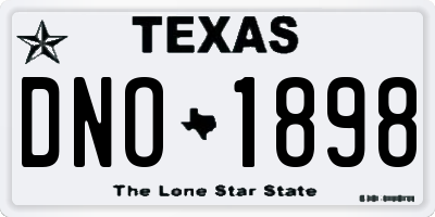 TX license plate DNO1898