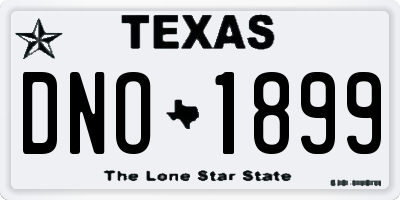 TX license plate DNO1899