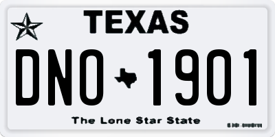 TX license plate DNO1901