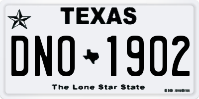 TX license plate DNO1902