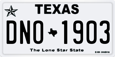 TX license plate DNO1903