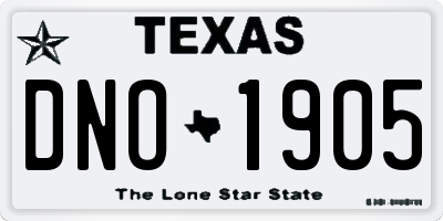 TX license plate DNO1905