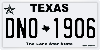 TX license plate DNO1906