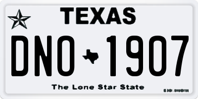 TX license plate DNO1907