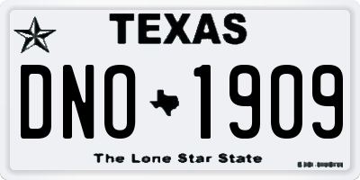 TX license plate DNO1909