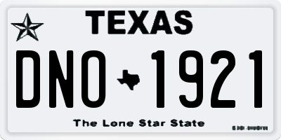TX license plate DNO1921