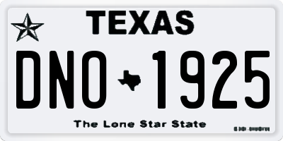 TX license plate DNO1925