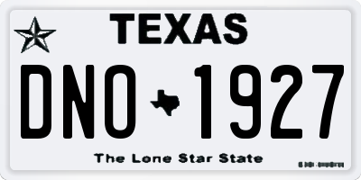TX license plate DNO1927