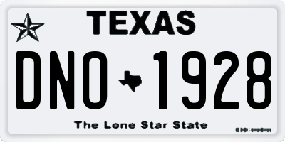 TX license plate DNO1928