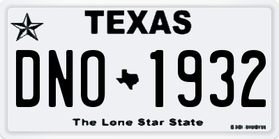 TX license plate DNO1932