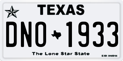 TX license plate DNO1933