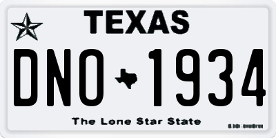 TX license plate DNO1934