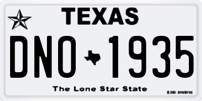 TX license plate DNO1935