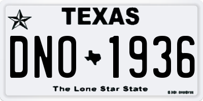 TX license plate DNO1936