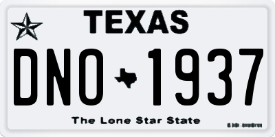 TX license plate DNO1937