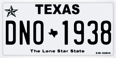TX license plate DNO1938
